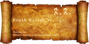 Kosik Kilián névjegykártya
